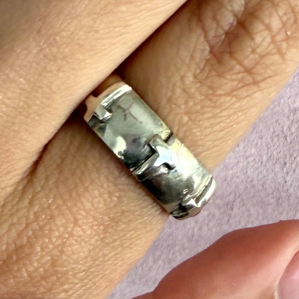 sterling silver crosses band ring size 9.5